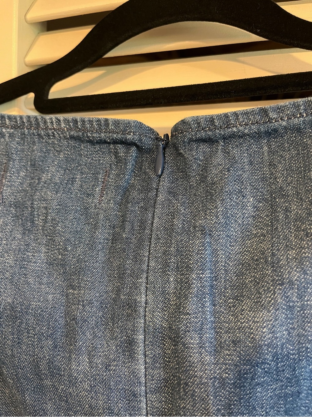 💙 Madewell Dark Blue Denim Sleeveless Fit and Flair Dress - Picture 4 of 6